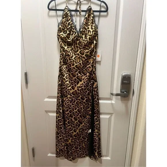 NIA Revolve Zara cheetah print Midi Dress Summer Dress size S NWT - Picture 1 of 4